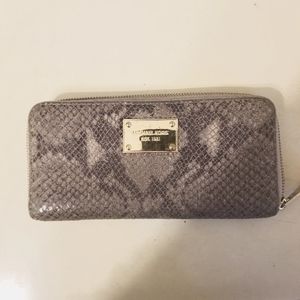 Michael Kors Large Grey Snake Embossed Wallet